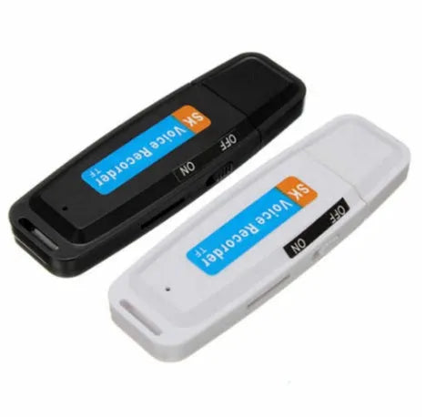 SK-001 creative card design USB flash drive in black or white with voice function