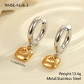 Christmas tree heart earrings stainless steel 18K gold electroplated geometric star design