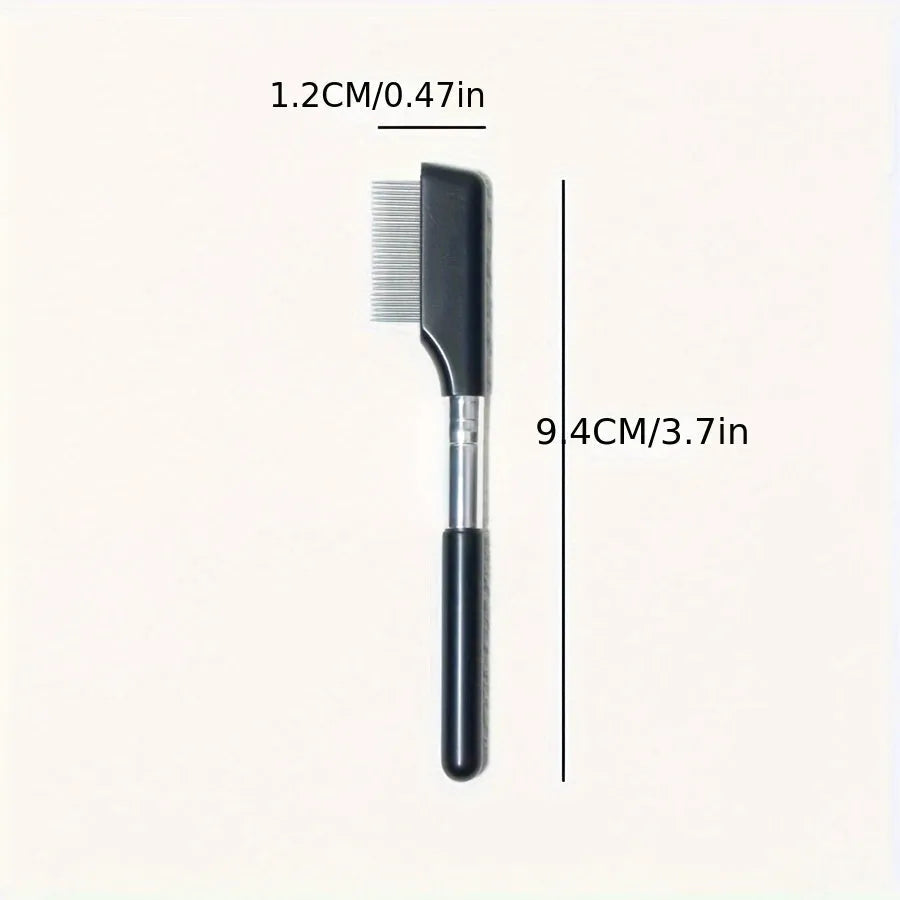 Black pet grooming brush with soft silicone bristles for gentle eye cleaning on dogs and cats