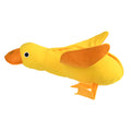 Yellow bone-shaped dog training toy with built-in duck sound chip and treat leakage compartments