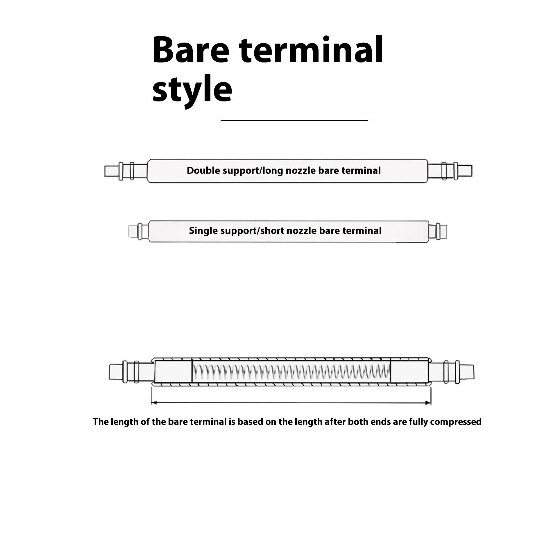 Watch bolt auricular needle spring shaft accessory parts in sizes 21mm to 26mm