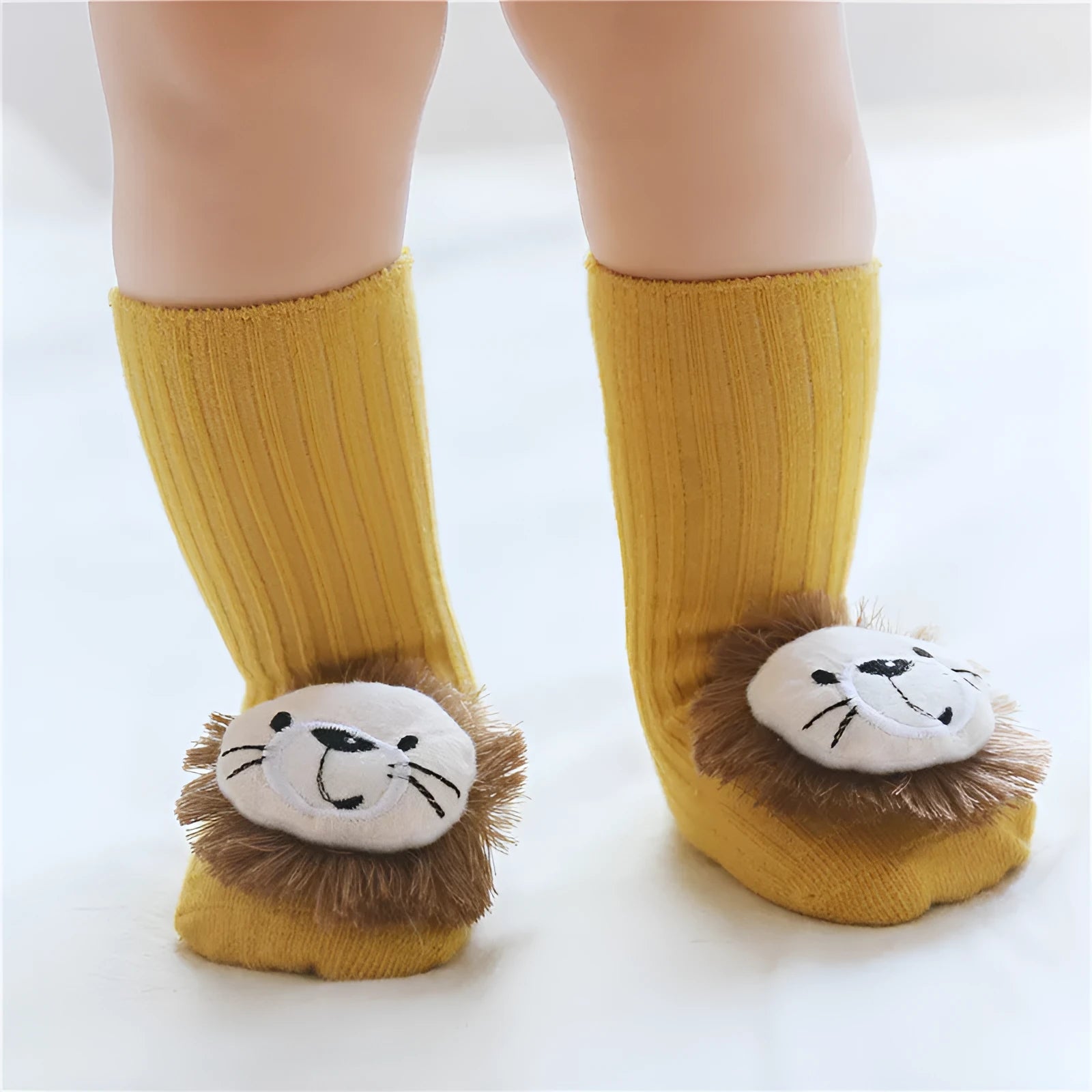 Cotton baby floor socks with anti-slip soles in multiple colours and patterns