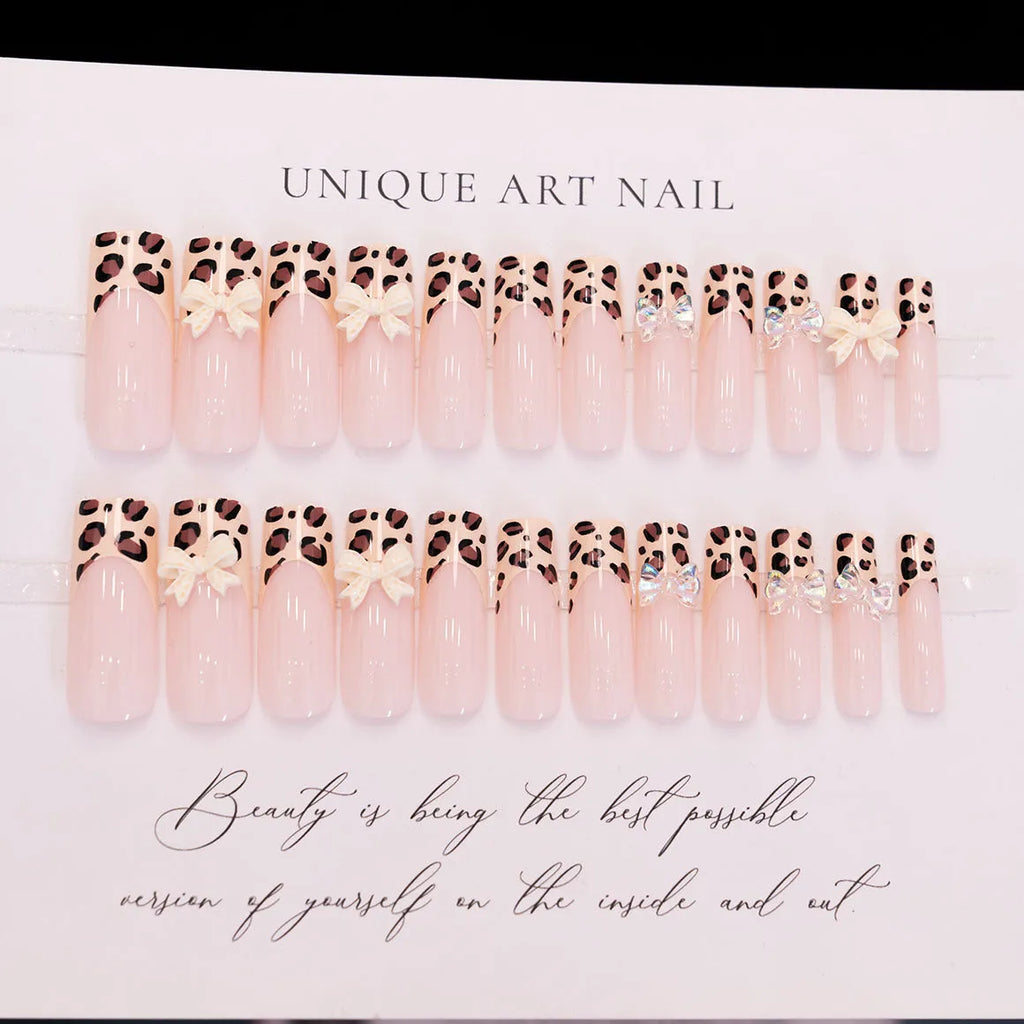 Leopard print butterfly nail art decals kit in plastic with WM296 colour for ladies manicure