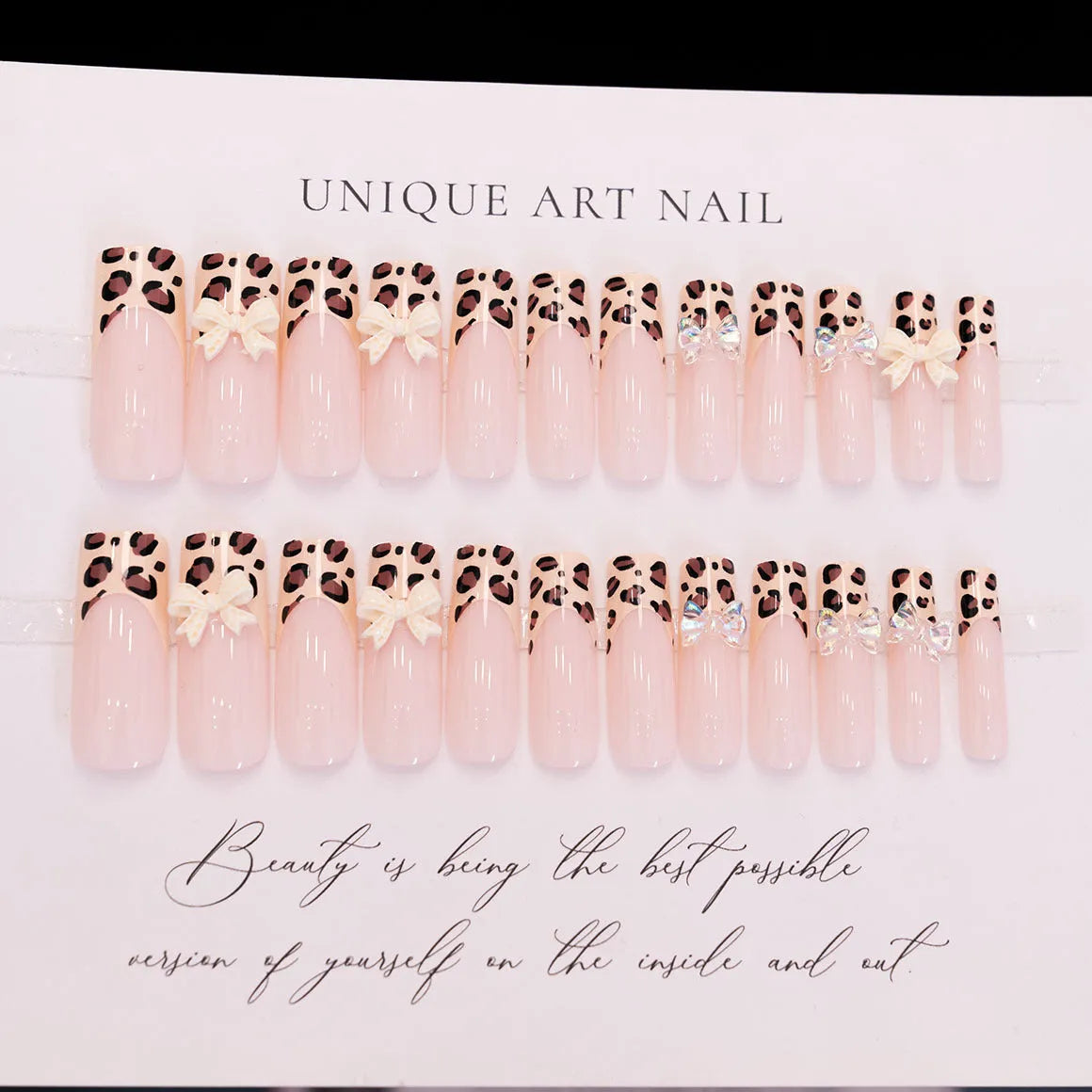 Leopard print butterfly nail art decals kit in plastic with WM296 colour for ladies manicure