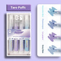 Four glitter fluorescent highlighter pens with slanted 4mm fibre tips in assorted colours including taro puff and peach blossom variations