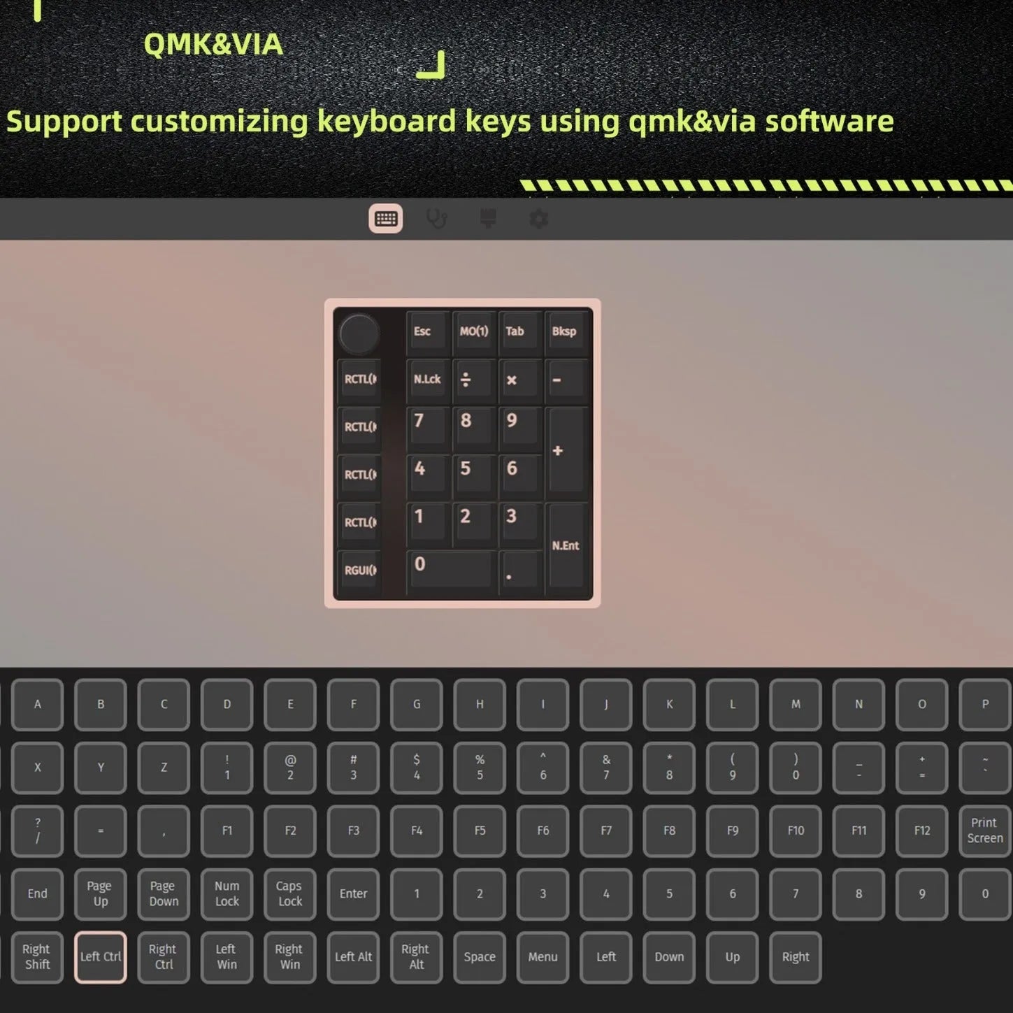 Wireless mechanical numeric keyboard with Bluetooth connectivity in black or white