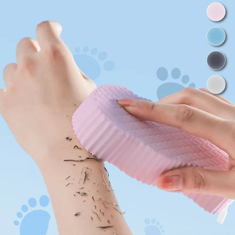 3D fish scale pattern bath sponge in white colour for body exfoliation