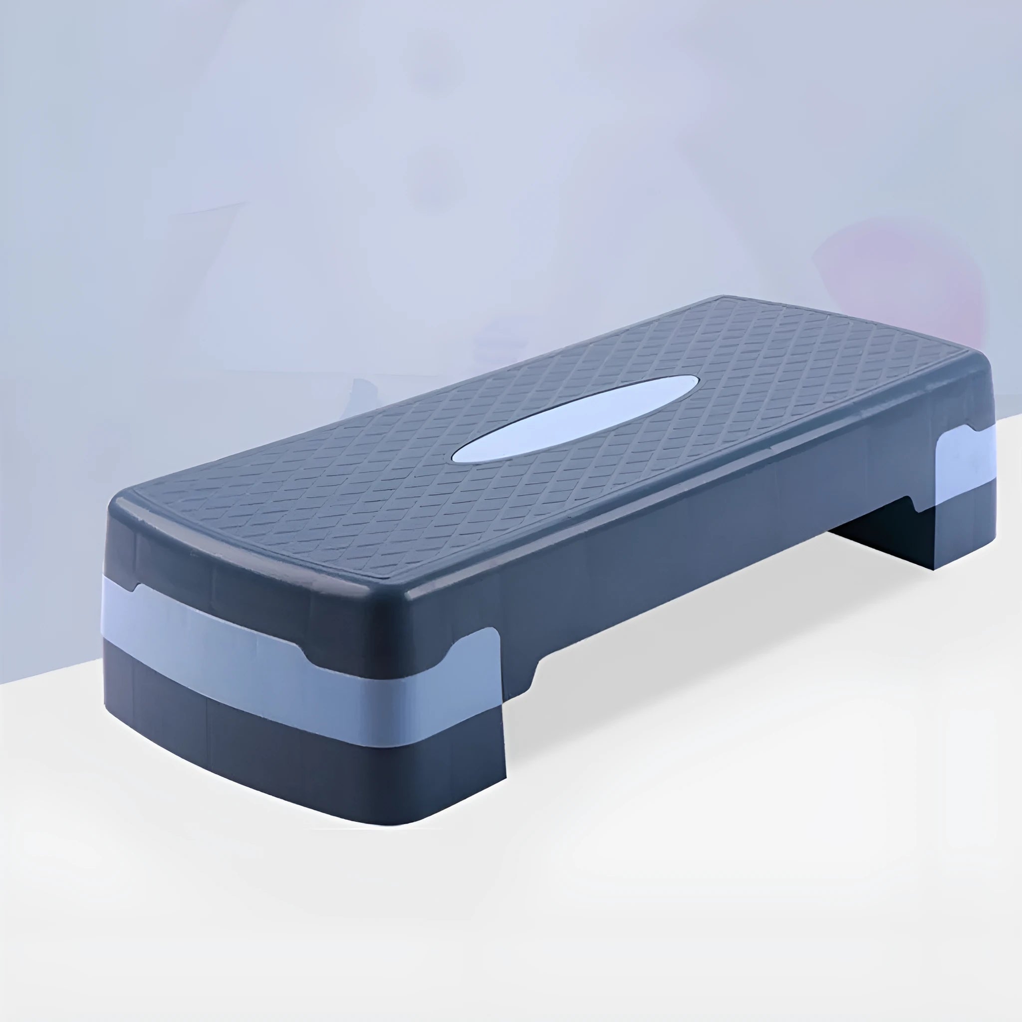 Grey ABS plastic fitness step platform for aerobics and home workouts