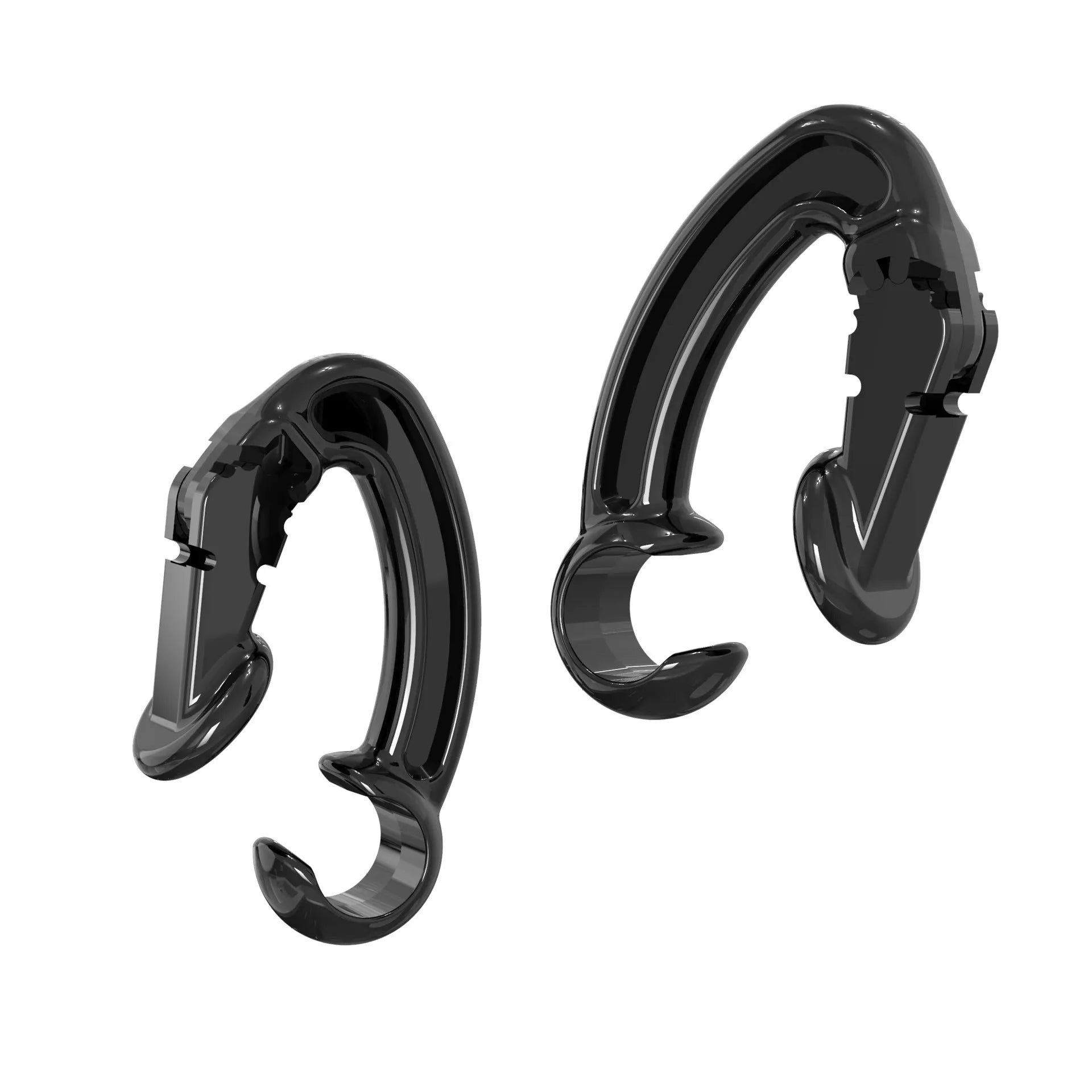 White anti-loss earphone clip attached to AirPods charging case with keyring