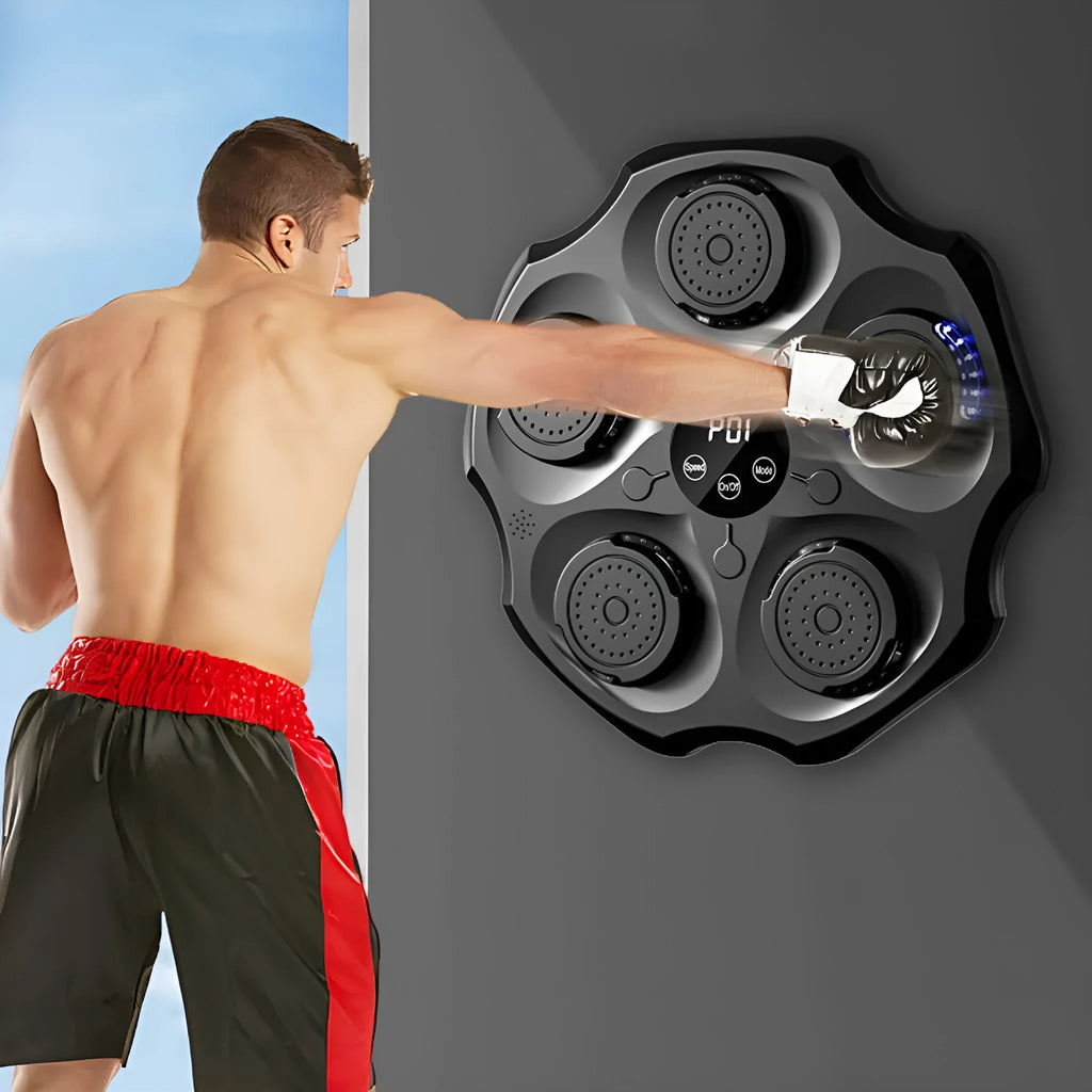 Bluetooth music boxing wall target with gloves in hanging design for home fitness training