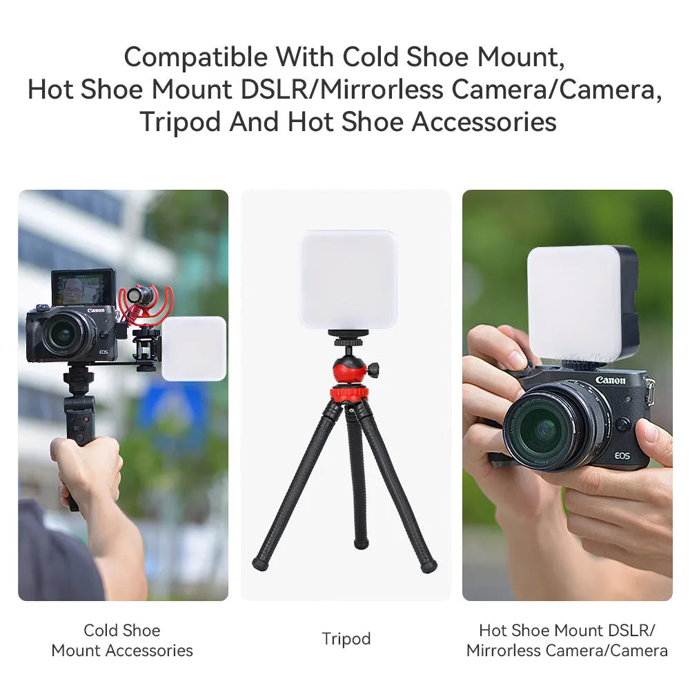 LED Mini Square Outdoor Pocket Light Tripod flash photography accessory showing compact square design