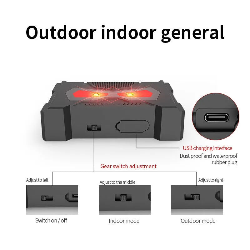 Black animal-shaped solar ultrasonic repeller for outdoor pest control