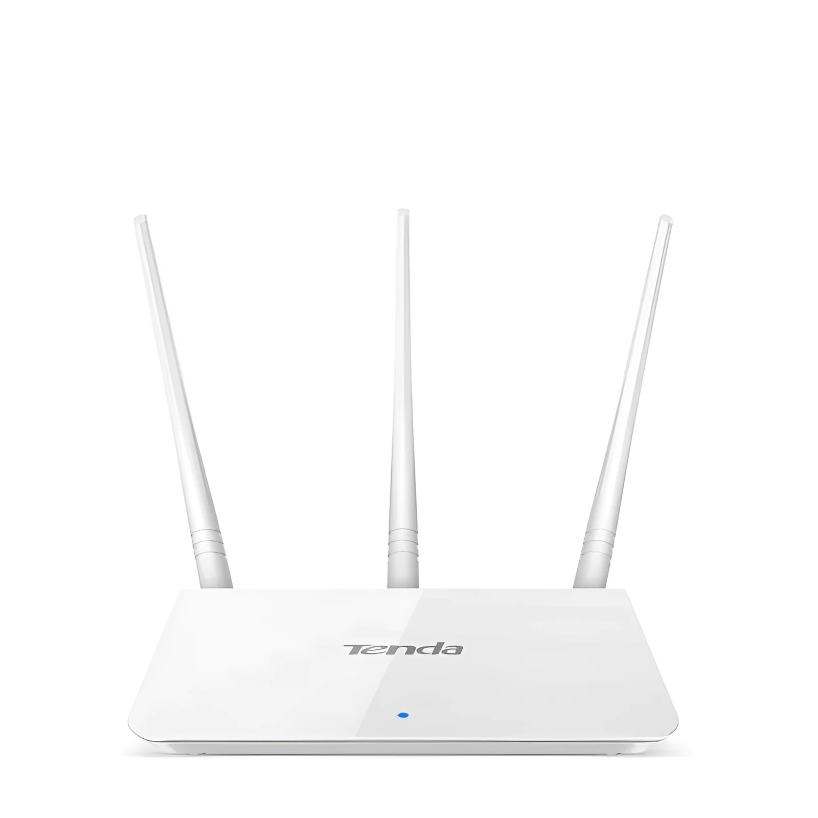 White wireless router with dual-band 2.4GHz and 5GHz support for broadband connections