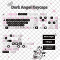 Sublimation printed Pig Party theme mechanical keyboard keycap set showing colourful cartoon pig designs on keycaps.