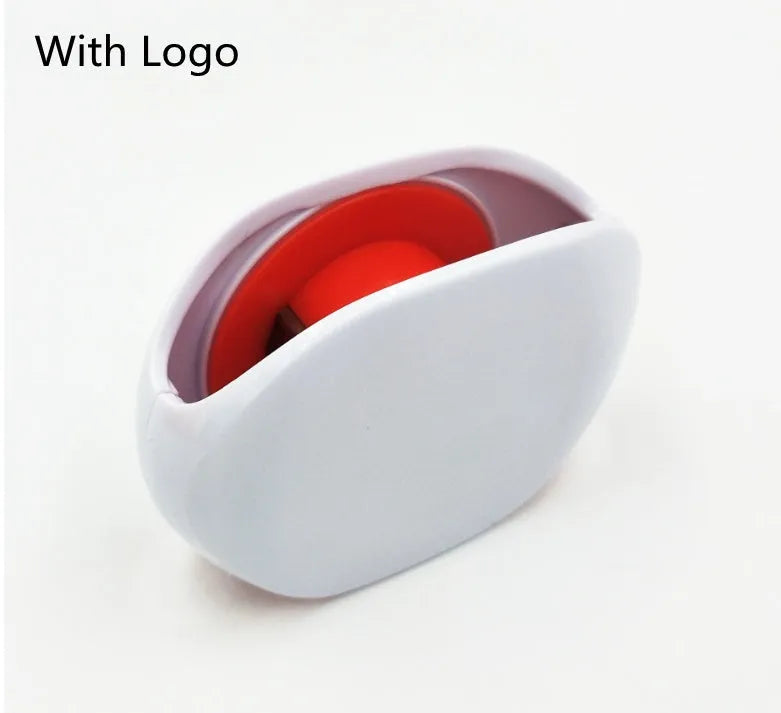 Automatic earphone cable winder retractor in a compact plastic case.