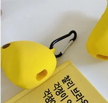 Yellow banana-themed silicone protective case for AirPods Pro compatible wireless headphones