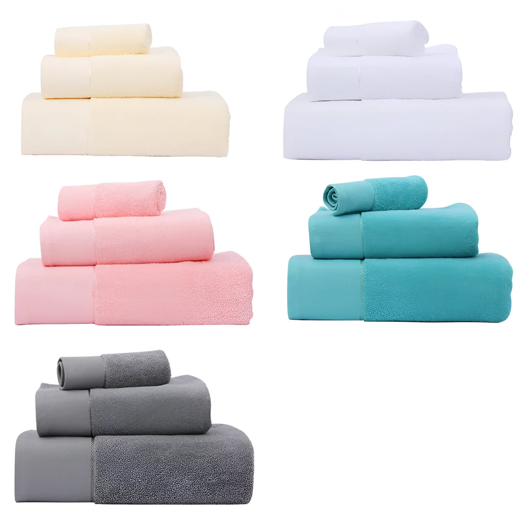 Cotton absorbent hotel bath towel 70x140cm 600g in white blue grey colours