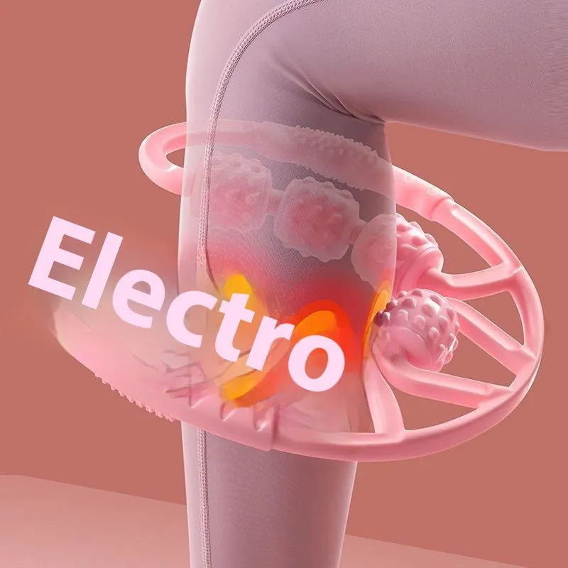 PP plastic leg massager roller with ring clip in macaron pink colour