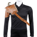 Men's black faux leather Viking armour shoulder piece for Halloween cosplay costume