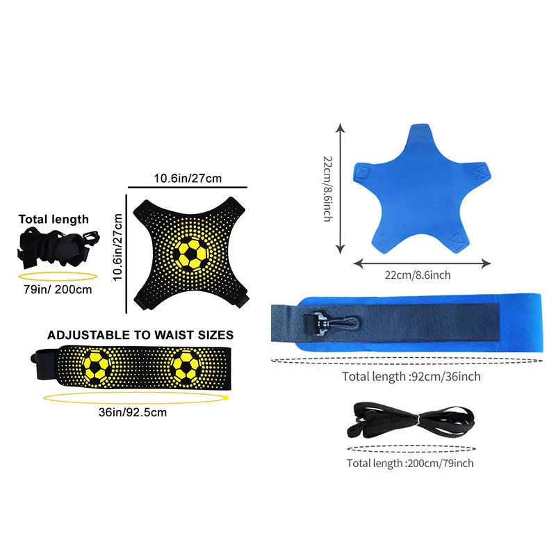 Neoprene football juggling belt auxiliary training aid in various colour prints for ball control practice