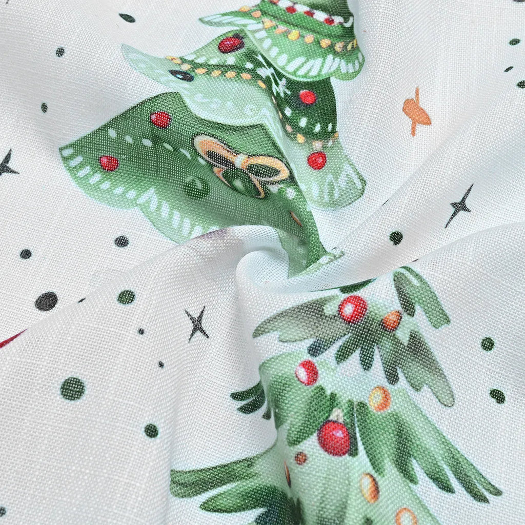 Christmas Forest Punching design polyester shading curtain showing punched pattern detail