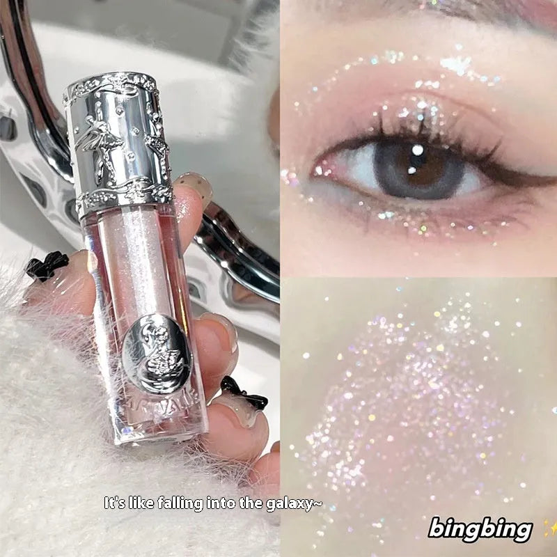 Ballet Liquid Eye Shadow product showing five colour options: Sakura Field, Doll Log, Butterfly Paradise, Nutcracker, and Pillow Fairy Tale
