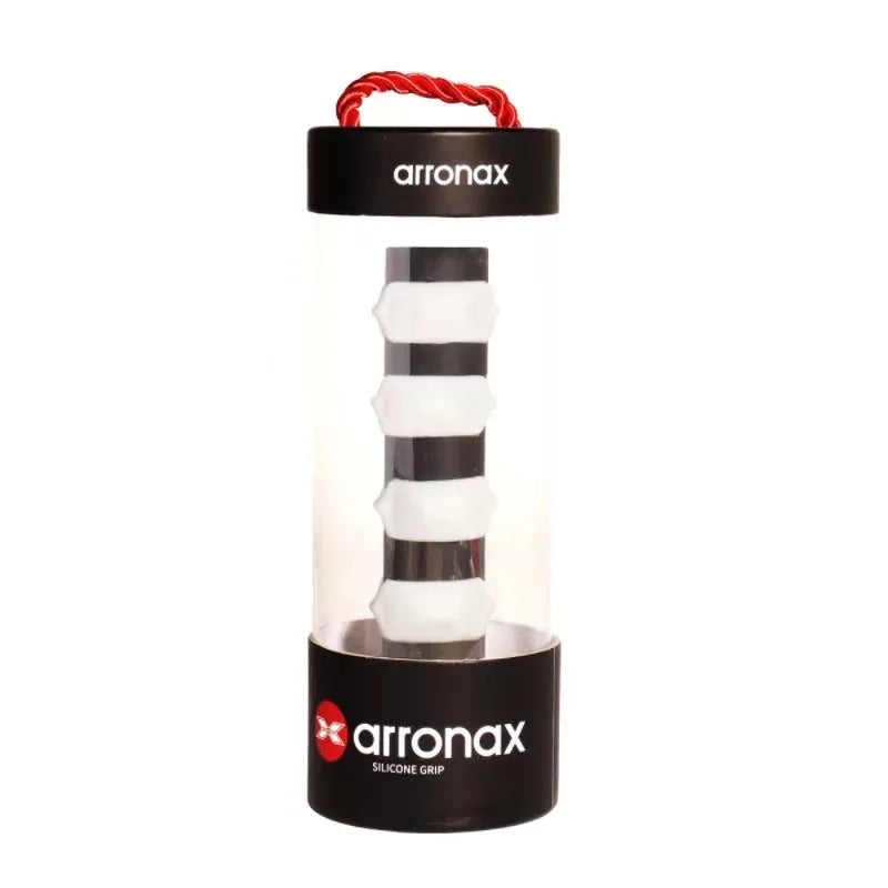 Silicone racquet hand rubber buckle in multiple colours, shown with dimensions 17.6cm by 6.4cm.