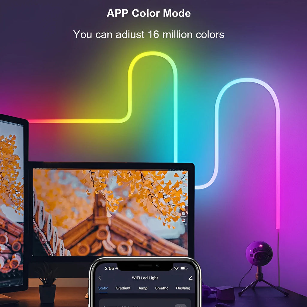 3-metre USB RGB neon light strip with Bluetooth and WiFi remote control