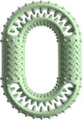 Blue heavy duty O-ring shaped dog chew toy for aggressive chewers and dental care.
