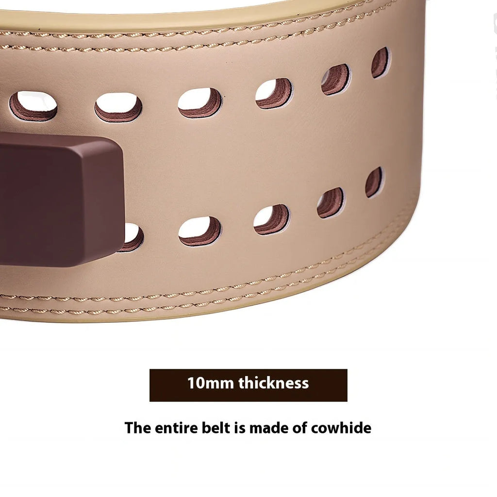 Full cowhide leather fitness belt for waist support in brown colour