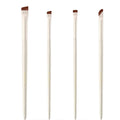 Four angled eyeliner and brow brushes with ultra-thin tips in leather case