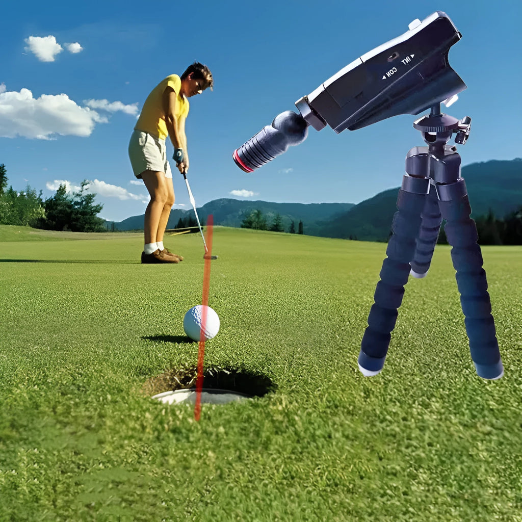 Golf putter laser aiming instrument with alignment technology for putting practice