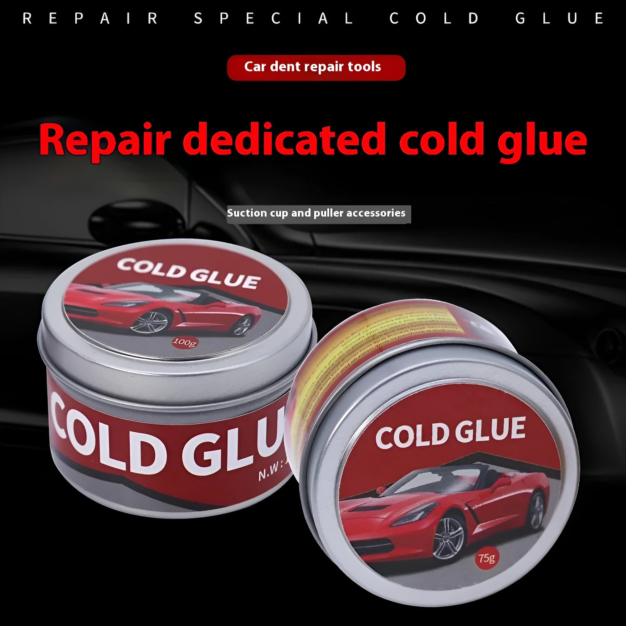 Cold glue tube for car dent repair in 75g or 100g size options