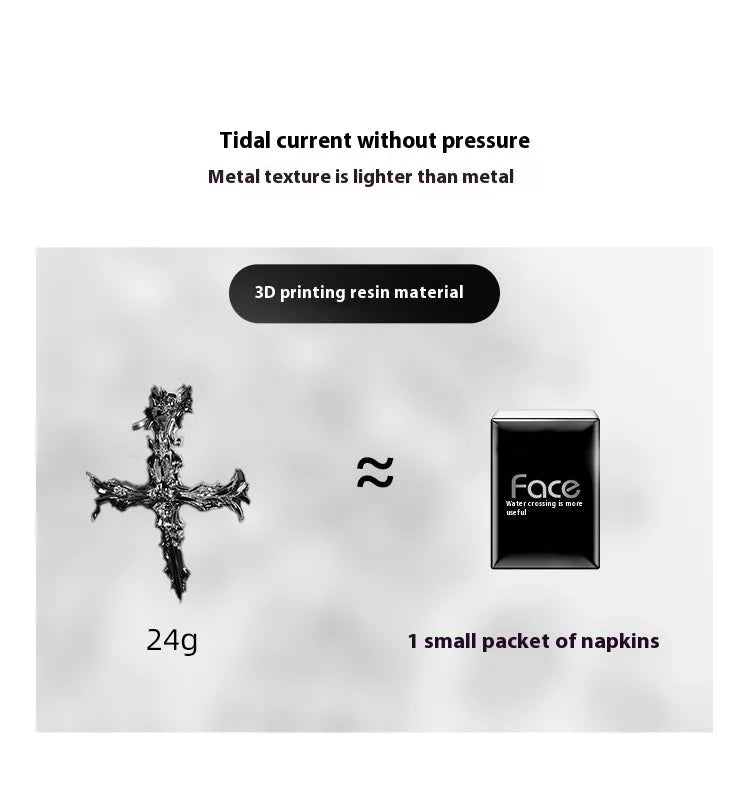 Gothic cross design resin headphone cover for Apple AirPods Max in silver colour