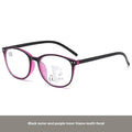 Women's ultra-light multi-focus presbyopic glasses with black frame and clear lenses