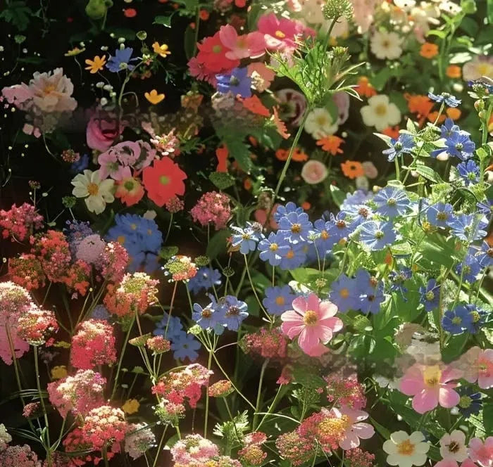 Mixed wildflower and grass seed packets in 1000, 5000, and 10000 seed quantities for garden planting