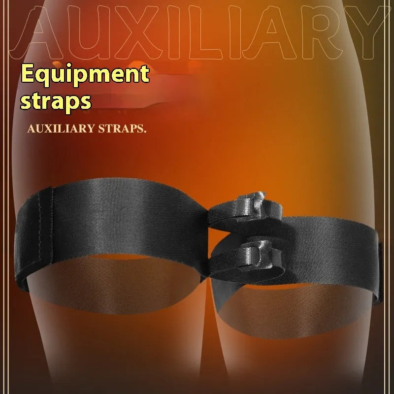 Black knitted belt strap for adult toy tools showing flexible construction