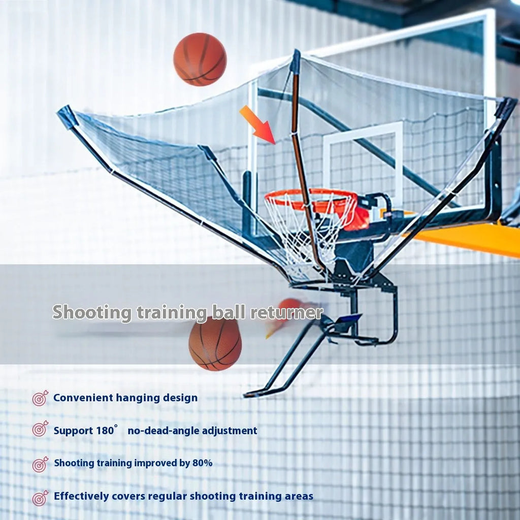 Automatic basketball return training device with cowhide leather target and iron frame