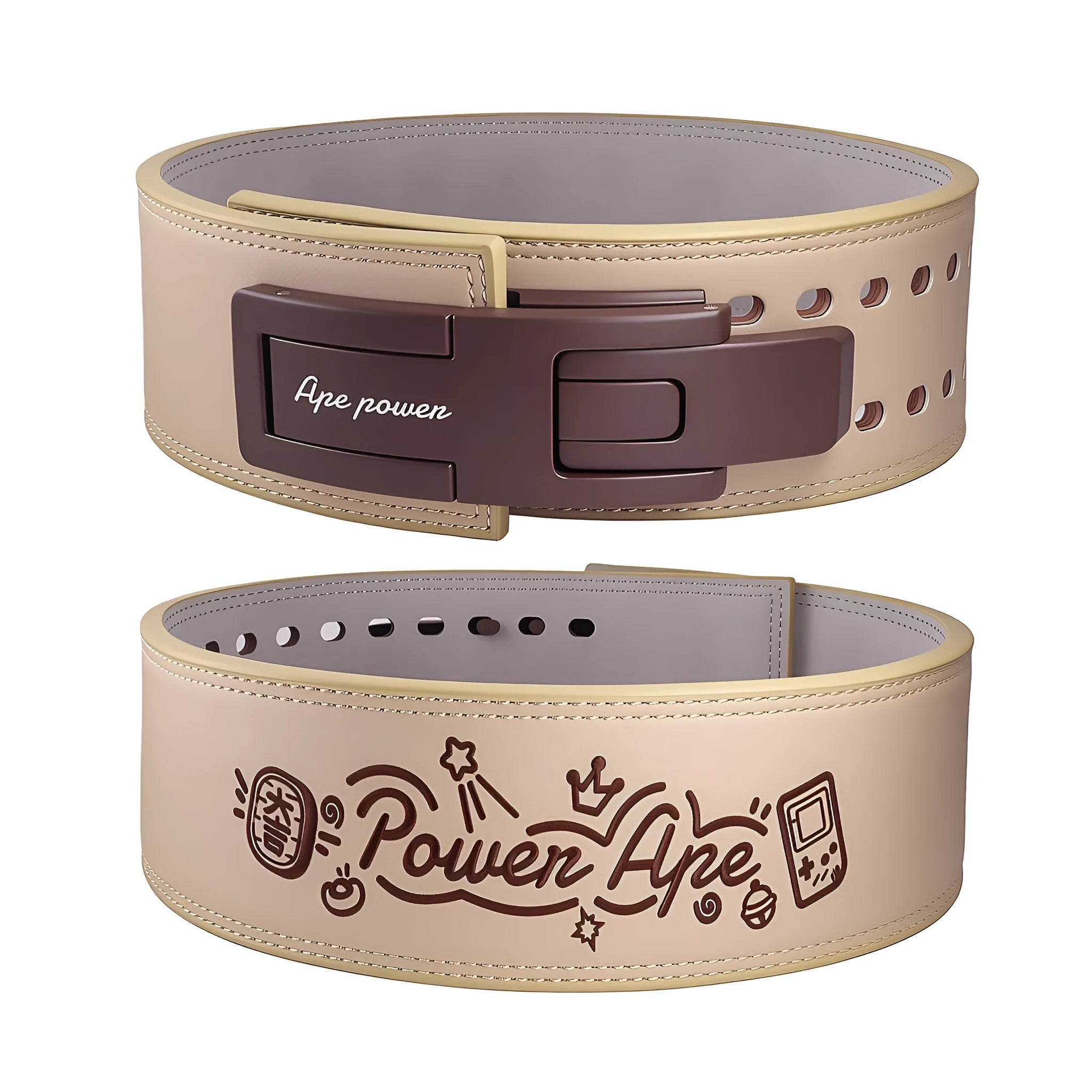 Full cowhide leather fitness belt for waist support in brown colour