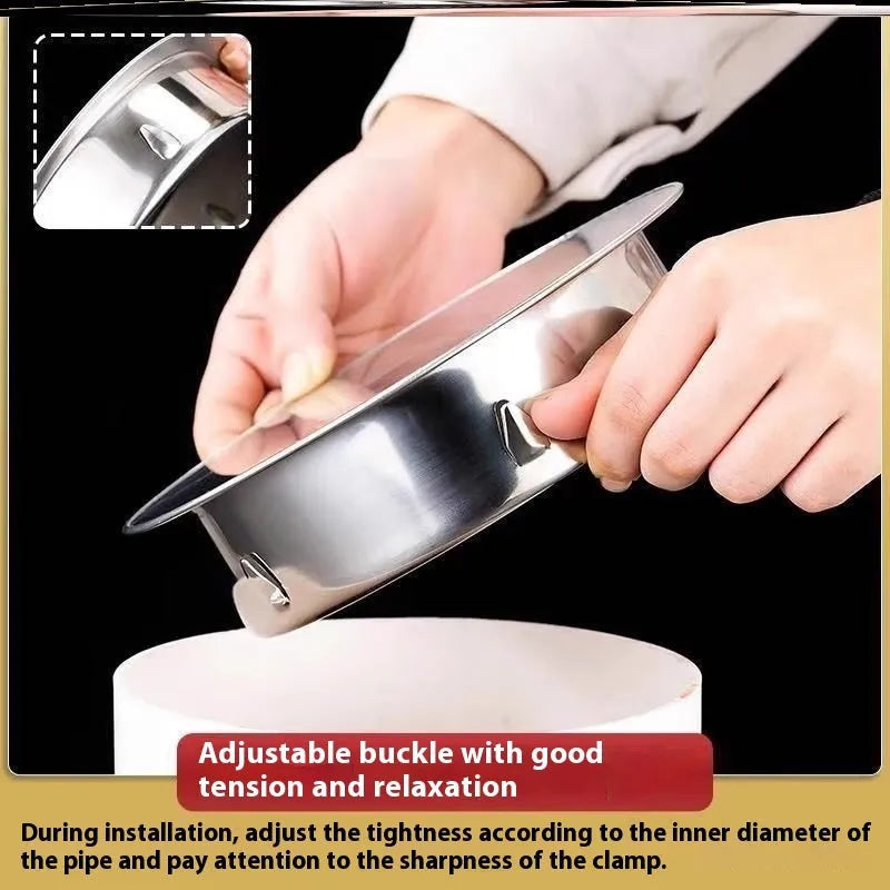 Stainless steel floor drain deodorant seal cover with modern inlay design