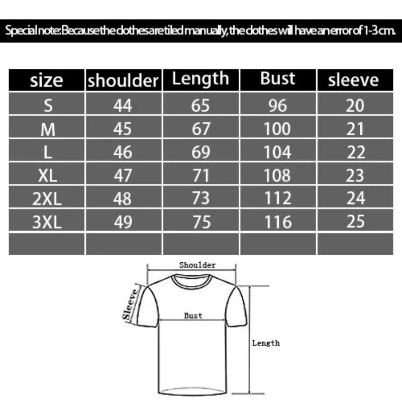 Black men's T-shirt with a 3D digital cartoon pattern, round neck, and short sleeves.