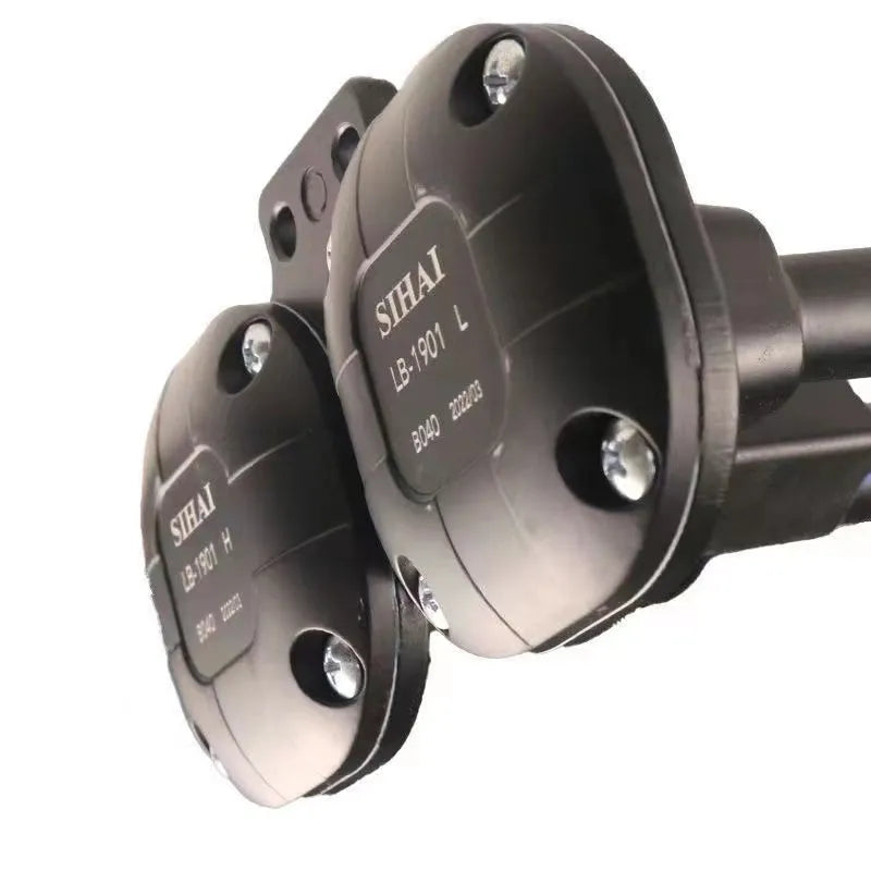 Black dual trumpet super loud 300DB air horn kit for 12V and 24V cars and trucks