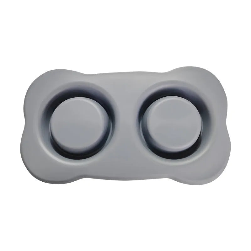 Large silicone dog bowl with stainless steel base in choice of five colours