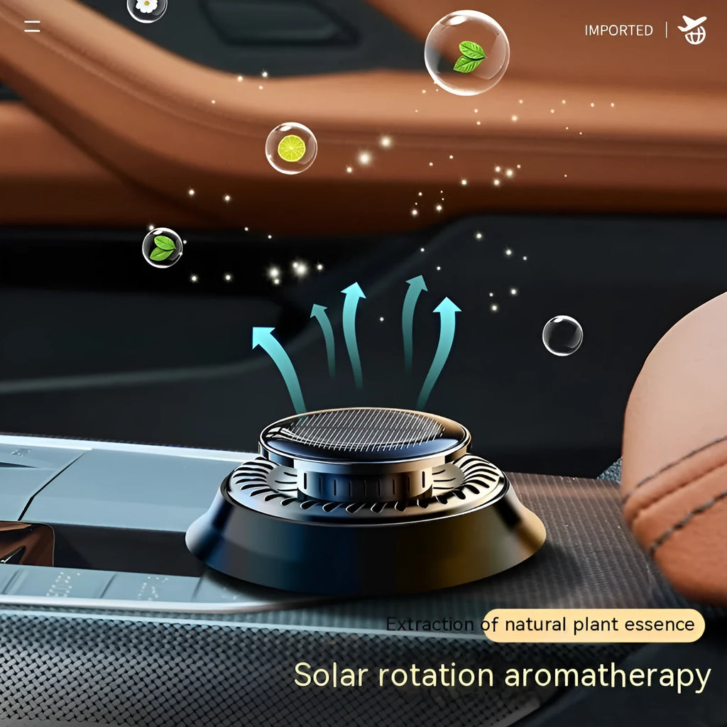 Black solar-powered electromagnetic de-icing device for car dashboard decoration measuring 84mm wide