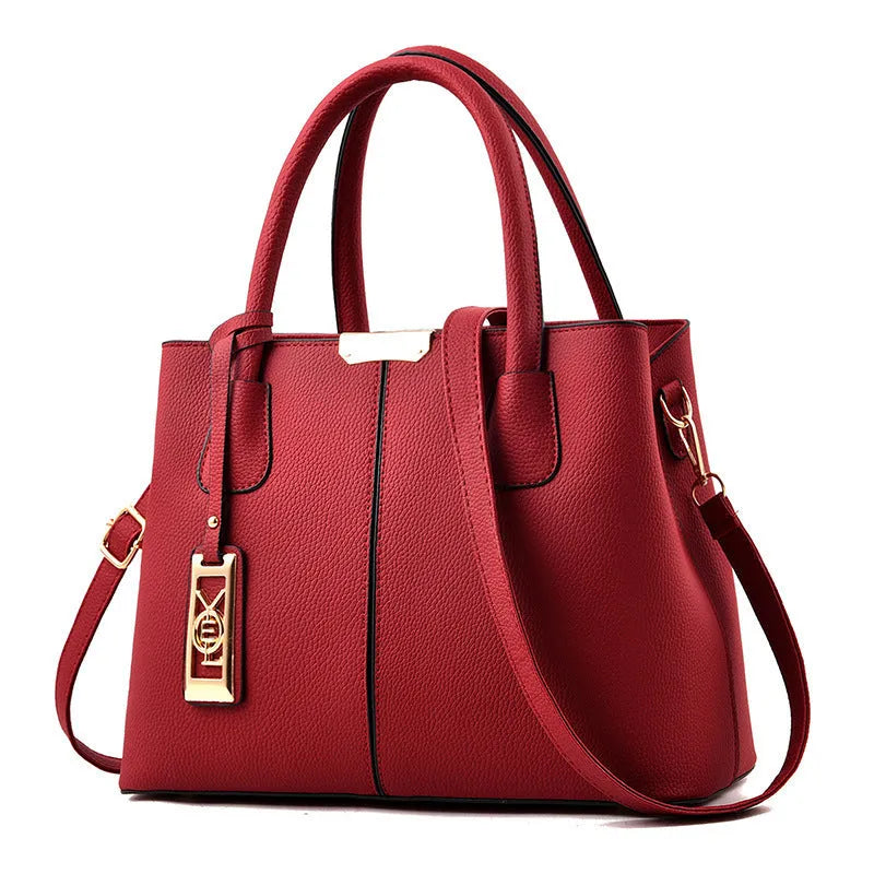 Women's large capacity soft PU leather shoulder bag in horizontal square shape with single strap
