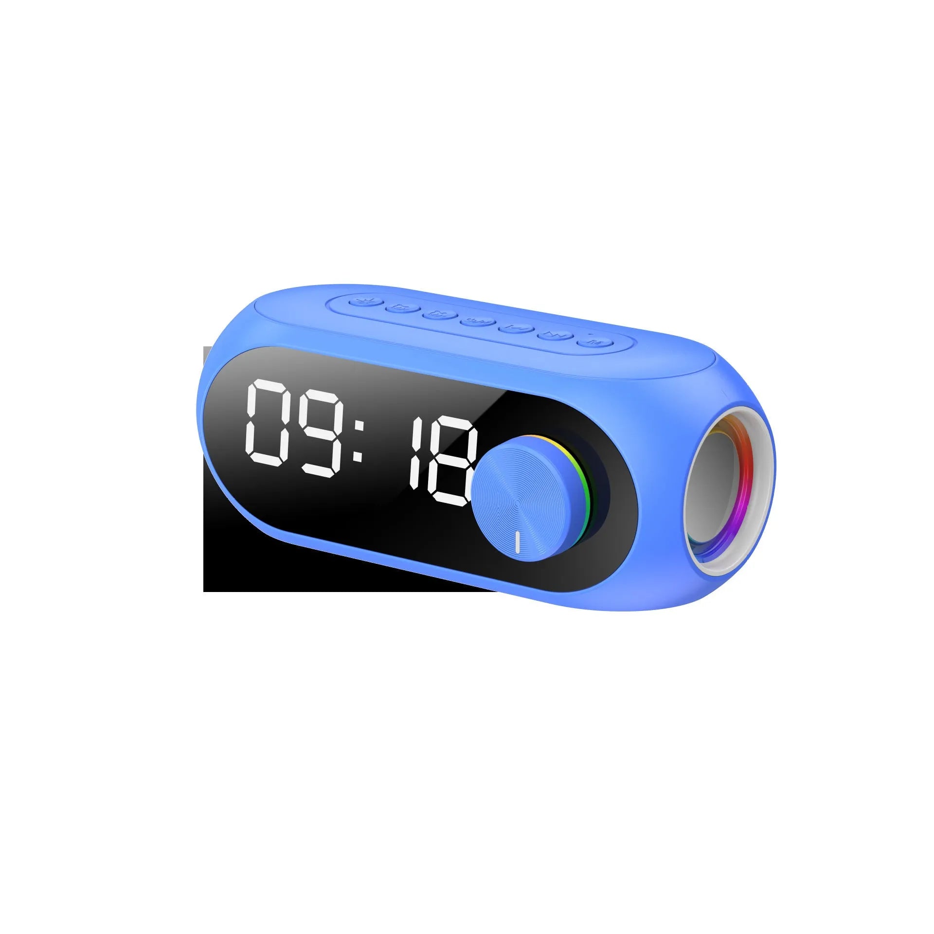 Extra Bass portable mini clock radio in S8 Black colour with USB charging cable