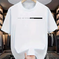Men's cotton blend half sleeve bottoming shirt in solid black colour, loose fit, front view