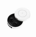 Wireless Bluetooth earbuds with wireless charging case in black, white or colour options