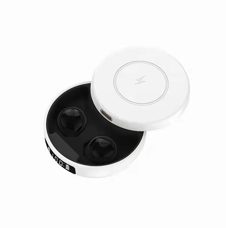 Wireless Bluetooth earbuds with wireless charging case in black, white or colour options