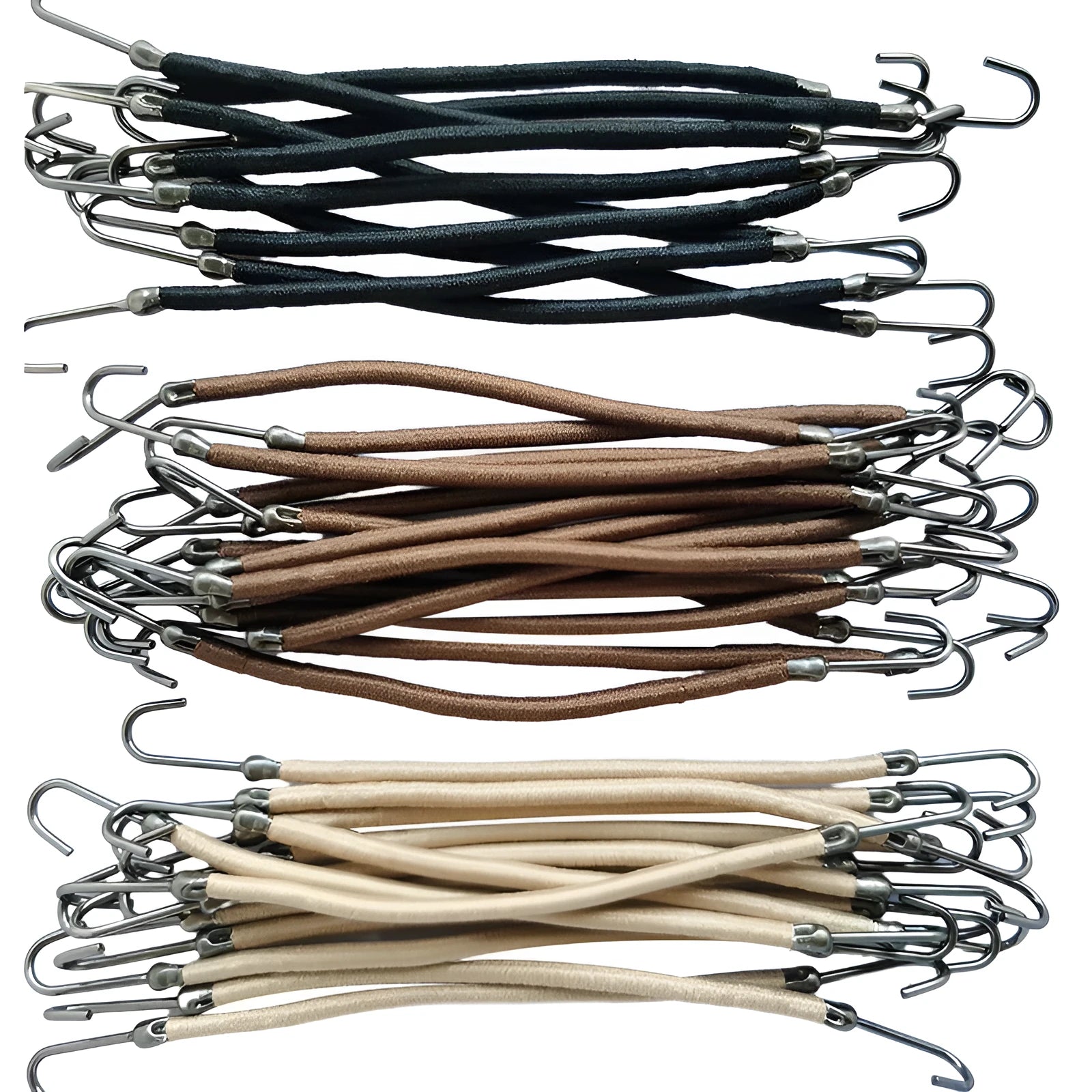 Wig double hook hair tools in black, dark brown and light brown colours